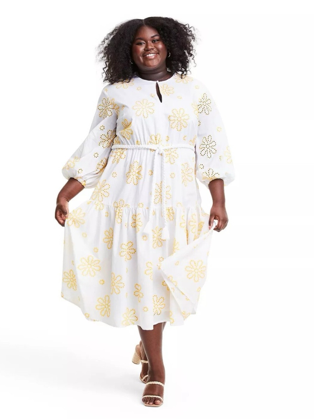 Alexis for Target Yellow Flower Midi Dress Limited Edition Collab Boho Flowy XL